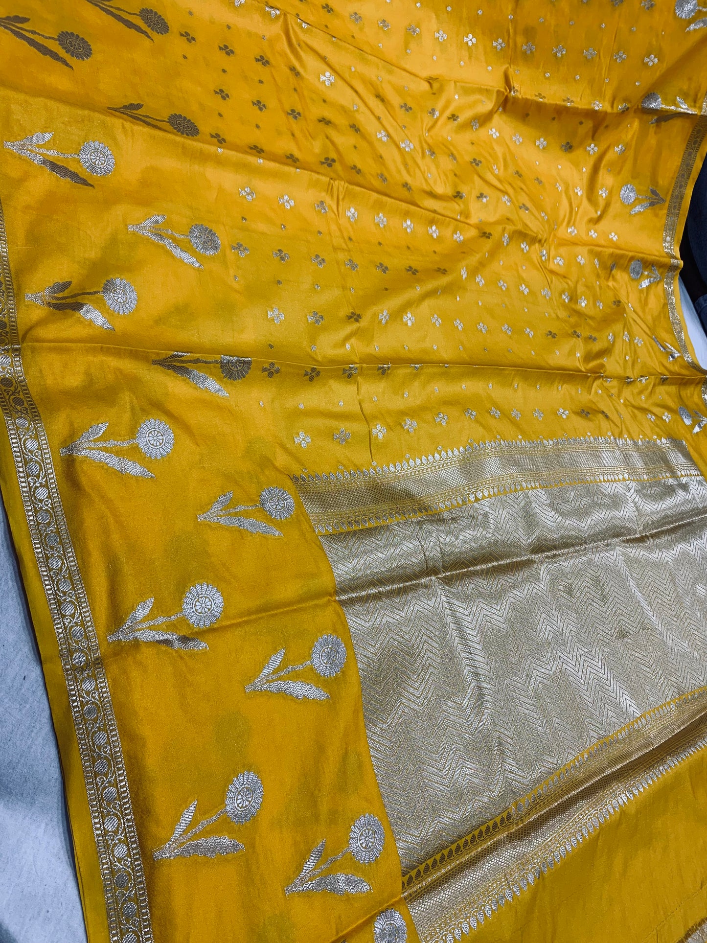 (Yellow) mango silk saree