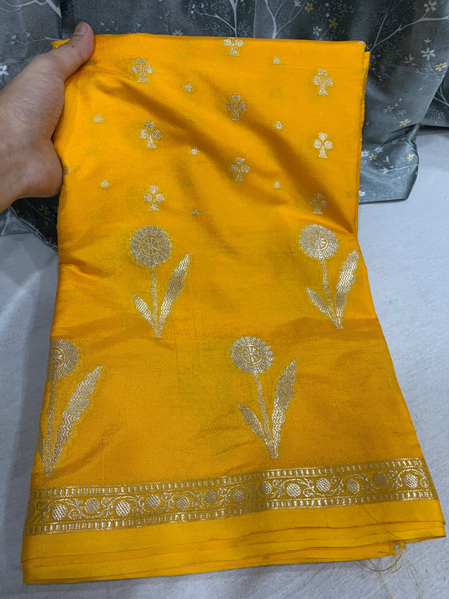 (Yellow) mango silk saree