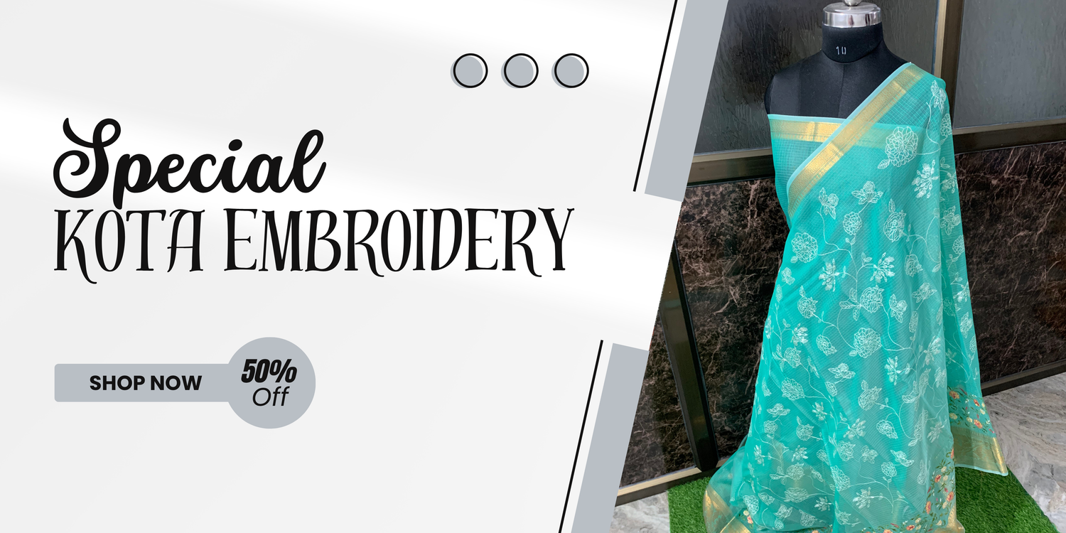 Kota embroidery saree