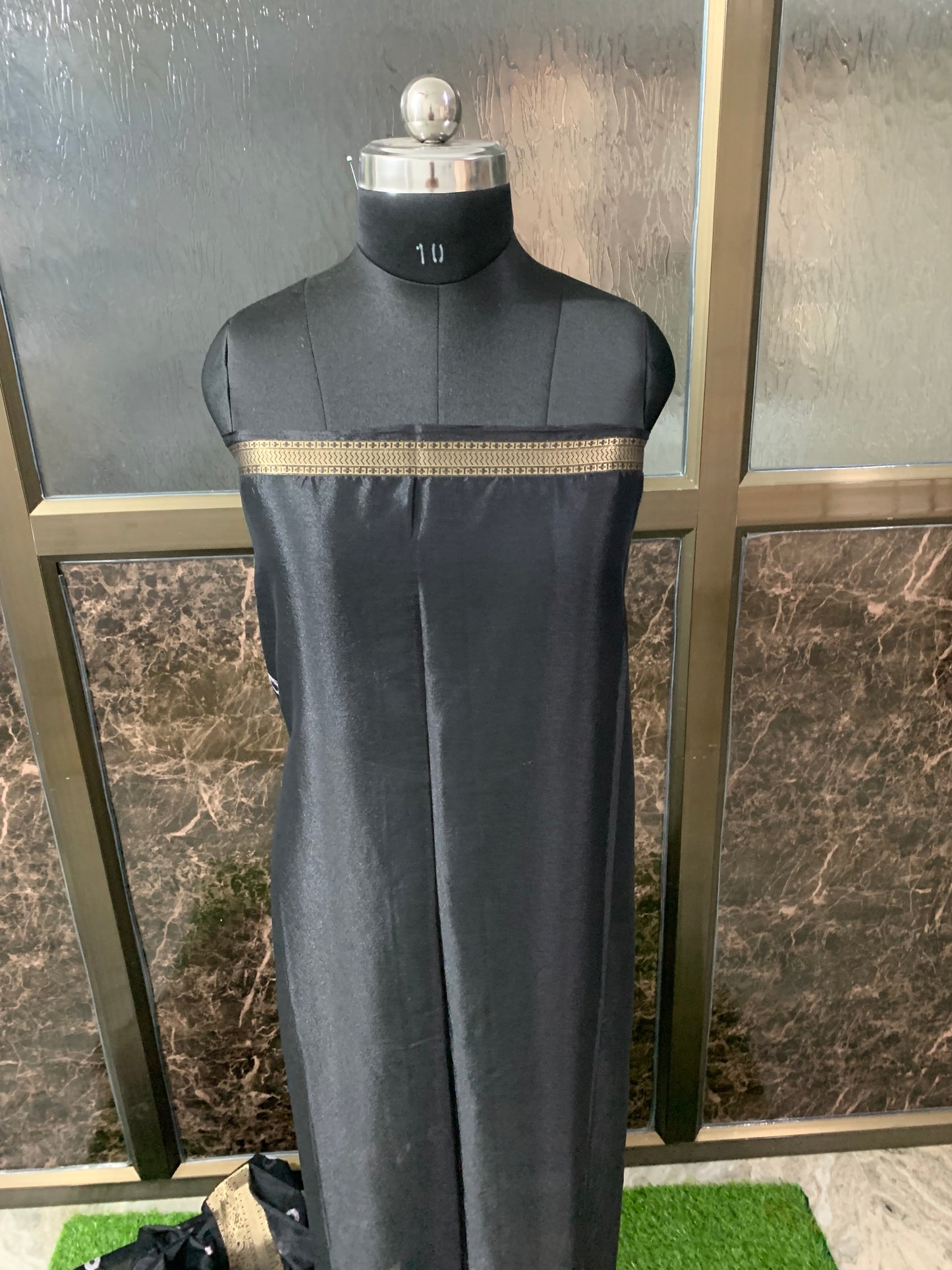 (Black)Chiffon bandhani saree