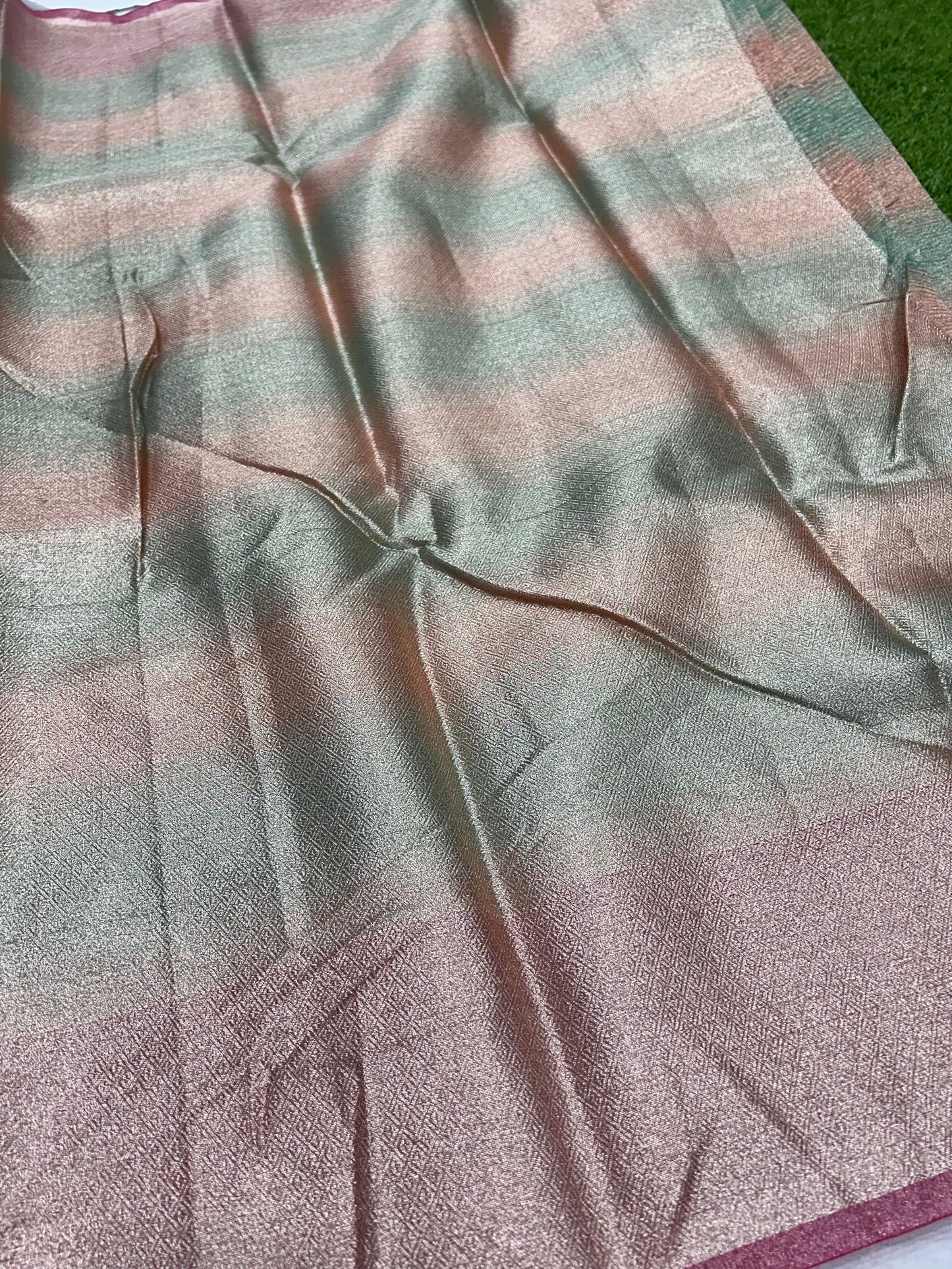 Multi colour tissue crush saree